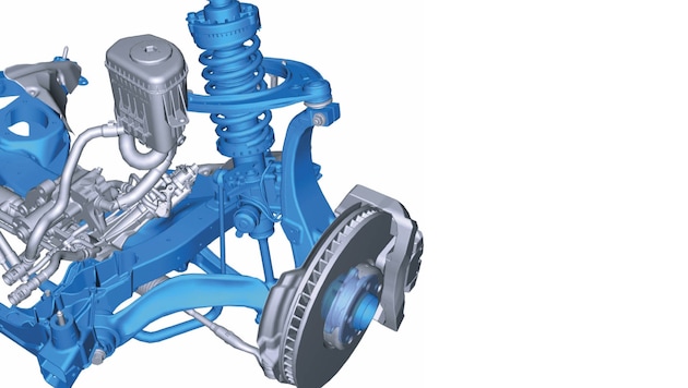 BMW setzte im ab 2008 gebauten 7er der Generation F01 auf eine Doppelquerlenkerkonstruktion an ...