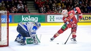 Mathias From (re.) schoss den KAC im letzten Derby gegen VSV zum Sieg.