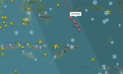 Um 11 Uhr war der Weihnachtsmann laut Flightradar24 östlich von Indo
