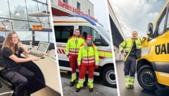 Lukas Binder, Nina und Thomas sowie Leonie Tieber sind heute im Dienst