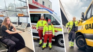 Lukas Binder, Nina und Thomas sowie Leonie Tieber sind heute im Dienst