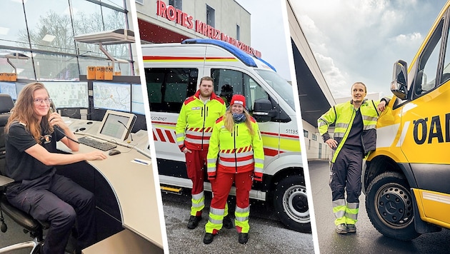 Lukas Binder, Nina und Thomas sowie Leonie Tieber sind heute im Dienst