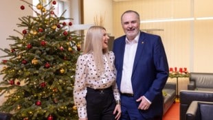 Landeshauptmann Hans Peter Doskozil mit seiner Julia.
