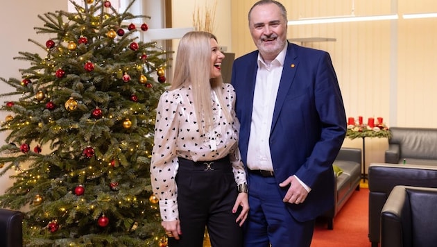 Landeshauptmann Hans Peter Doskozil mit seiner Julia.
