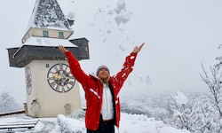 Der Grazer Uhrturm im Schnee – zu Weihnachten gab‘s diesen Anblick seit 2010 nicht mehr.