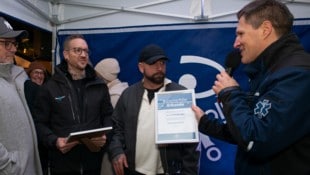 Bernhard Speer, Christopher Seiler und Florian Aichhorn (Rollende Engel).