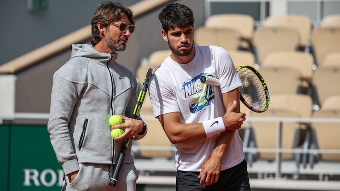 Juan Carlos Ferrero (li.) und Carlos Alcaraz