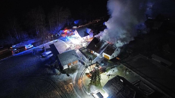 Das Dach stand in Flammen