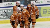 Jubel bei den 99ers nach dem hart erkämpften Overtime-Sieg gegen Linz.