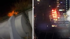 Von einem Balkon aus griffen die Flammen auf weitere über.