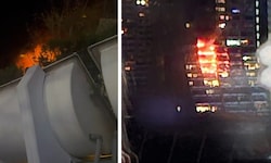 Von einem Balkon aus griffen die Flammen auf weitere über.