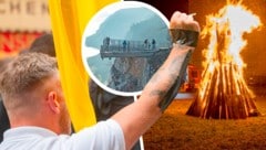 Die Neuen Rechten feierten die Wintersonnwende an beliebten Ausflugsziel Hohe Wand mit einem ...