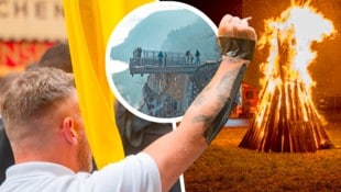 Die Neuen Rechten feierten die Wintersonnwende an beliebten Ausflugsziel Hohe Wand mit einem ...