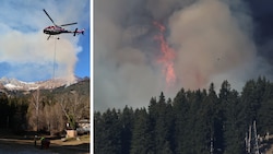 Fünf Hubschrauber standen im Einsatz, um dem Brand Herr zu werden.