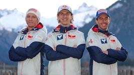 Das „magische Trio“ unter den ÖSV-Adlern: Jan Hörl, Daniel Tschofenig und Stefan Kraft (v. li.)
