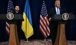 Der ukrainische Präsident Wolodymyr Selenskyj und sein US-Amtskollege Donald Trump sprachen ...