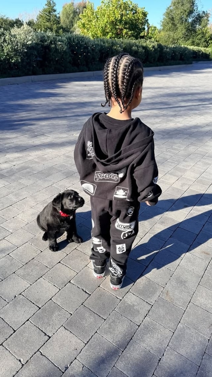 Auch für Khloé Kardashians Kids gab es einen süßen Welpen zum Fest.