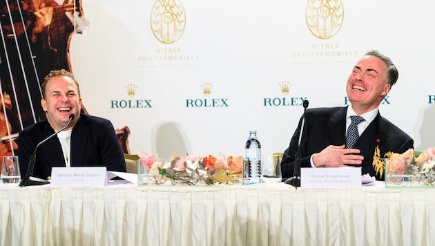 Wenn die Funken sprühen: Dirigent Yannick Nézet-Séguin und Philharmoniker-Vorstand Daniel ...