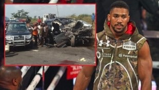Anthony Joshua hat einen schweren Verkehrsunfall in Nigeria wie durch ein Wunder überlebt …