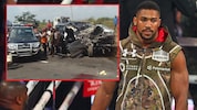 Anthony Joshua hat einen schweren Verkehrsunfall in Nigeria wie durch ein Wunder überlebt …