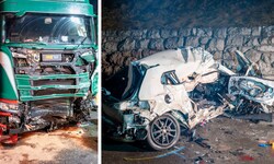 Das Auto der Jugendlichen wurde beim Unfall völlig zerstört, auch der Lkw wurde beschädigt. Die ...