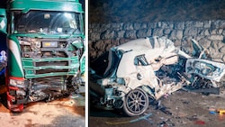 Das Auto der Jugendlichen wurde beim Unfall völlig zerstört, auch der Lkw wurde beschädigt. Die ...