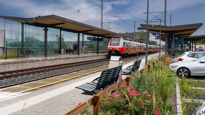 Die Haltestelle Klaus ist bereits fertig.