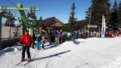Die Skilifte auf der Weinebene gerieten in den letzten Tagen an ihre Kapazitätsgrenzen ...