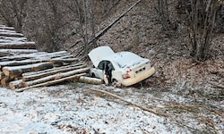 Das Auto dürfte schon beschädigt gewesen sein, bevor es im Graben landete.