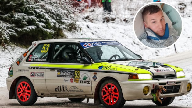 Jürgen Pilz brach sich Ende März den ersten Halswirbel, nun feiert er mit seinem Mazda bei der ...