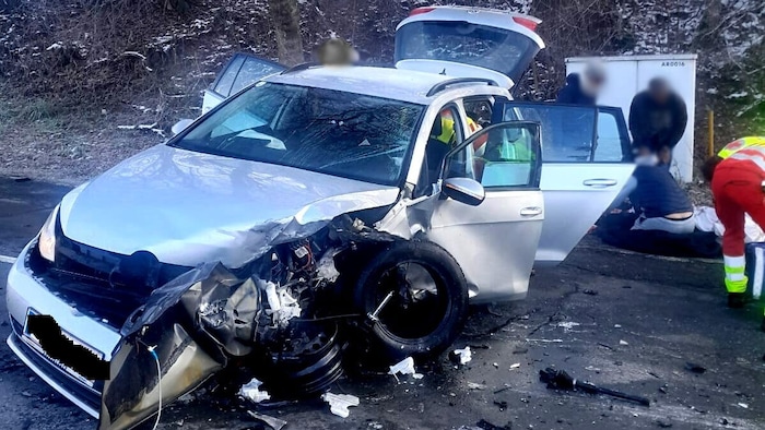 Das zerstörte Fahrzeug aus Oberösterreich