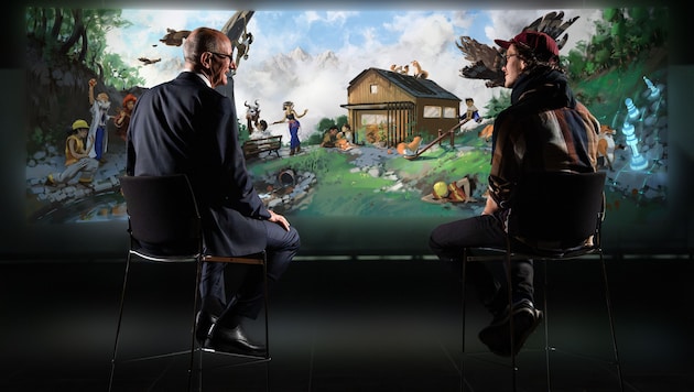 LH Mattle bietet Tiroler Kulturszene zum Jahreswechsel Bühne: Gespräch mit Künstler Alwin Hecher ...