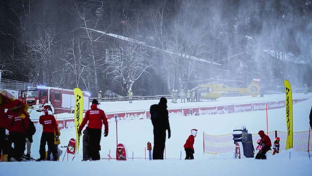 The emergency services were quickly on the scene in Kitzbühel.