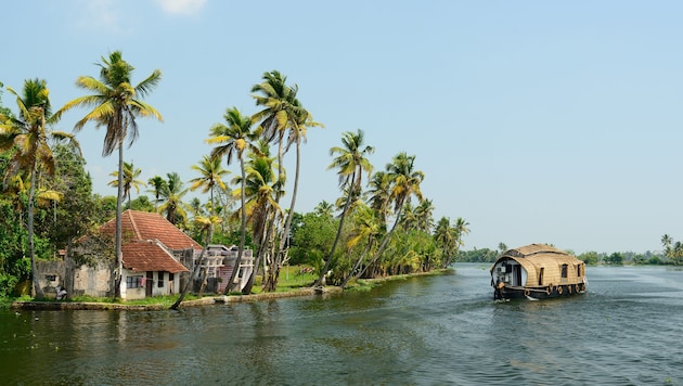 Die ruhige Seite Südindiens: Die Backwaters in Kerala sind ein verzweigtes Netz aus Flüssen und ...