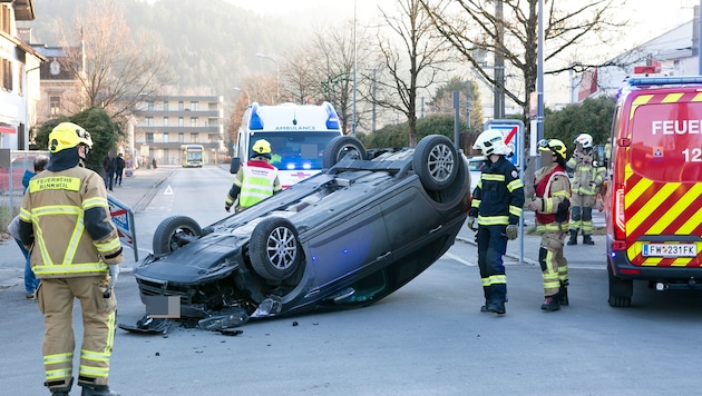 Das Unfallauto in Rankweil.