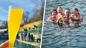 Jedes Jahr lädt der Bürgermeister zum traditionellen Neujahrsschwimmen ins Bad Fischauer ...