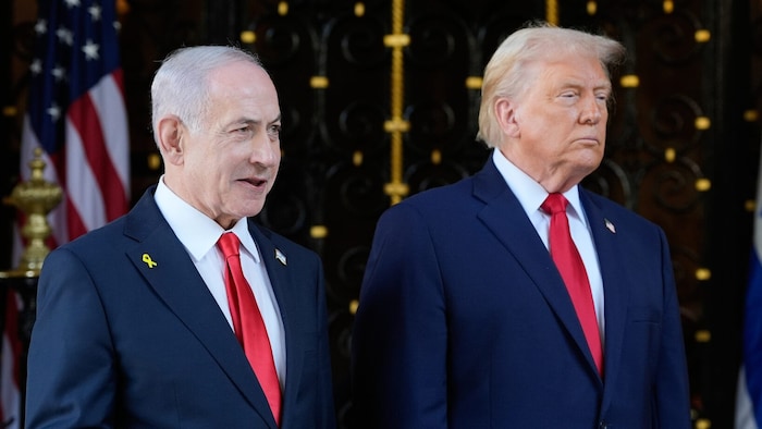 Der sraelische Regierungschef Benjamin Netanyahu (links) und der US-Präsident Donald Trump ...