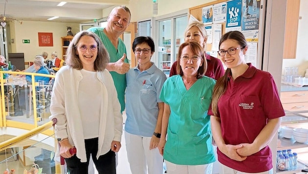 Auch im Klinikum Mistelbach top versorgt: Beatrix Christen (g.li.) dankt allen, die an ihrer – ...