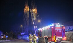 Die Feuerwehr Oberndorf löschte den Brand einer Baumkrone.