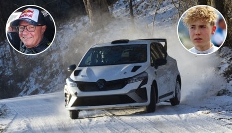 Im Renault Clio des Teams von Raimund Baumschlager (li. ob.) hat Maxi Lichtenegger (re. ob.) auf ...