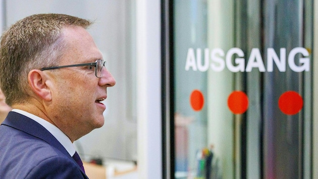 August Wöginger at the start of the trial in Linz