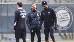 Sturms Neo-Coach Fabio Ingolitsch bat Chukwuani und Co. erstmals zum Training.