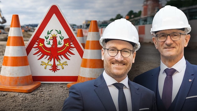 Tirols LH Anton Mattle (ÖVP) – im Bild rechts – und LH-Stv. Philip Wohlgemuth (SPÖ) verraten der ...