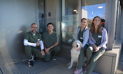 Daniel Rieder, Philipp Figueroa, Jennifer Hauser, Susanne Figueroa und Hündin Maja.