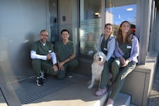Daniel Rieder, Philipp Figueroa, Jennifer Hauser, Susanne Figueroa und Hündin Maja.
