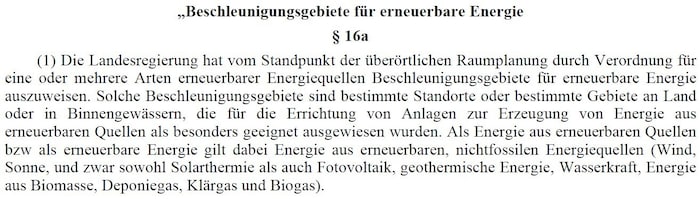Windkraftwerke werden im Gesetzesentwurf ausdrücklich erwähnt.