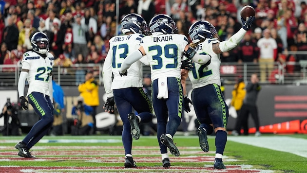 Die Seattle Seahawks jubeln.
