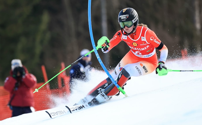 Camille Rast hatte im slowenischen Stangenwald die schnellste Linie gefunden.