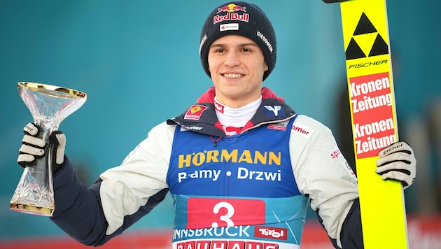 Stephan Embacher celebrated third place in Innsbruck.