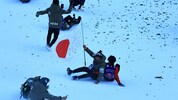 Die Rutschpartie gehört am Bergisel schon dazu.